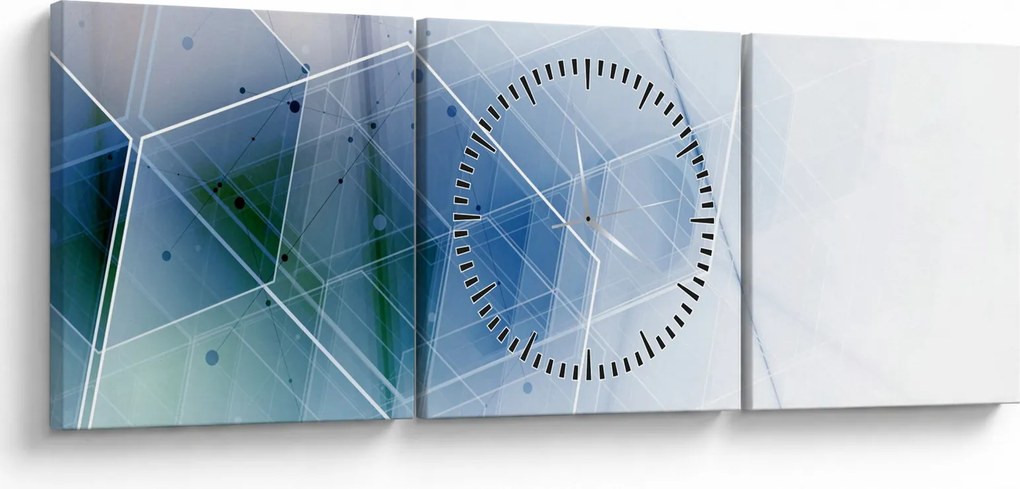 Kép - Geometriai formák (órával) (90x30 cm)