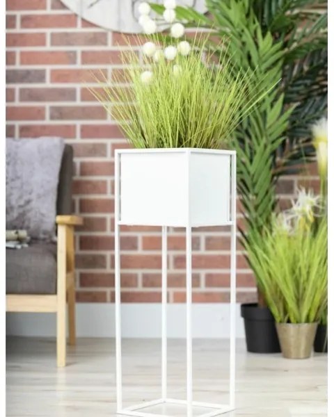 Virágállvány 70x24 cm, fehér