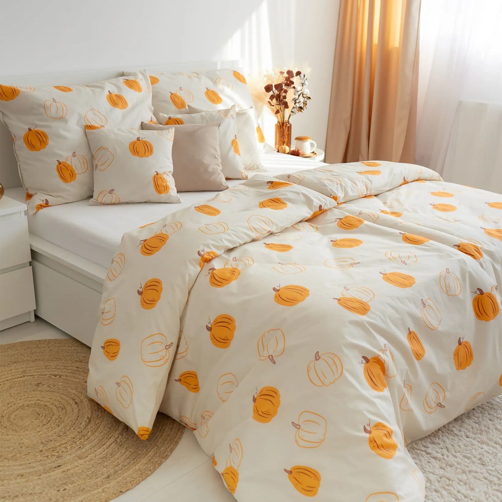 Goldea pamut ágyneműhuzat - őszi tökök 200 x 200 és 2db 70 x 90 cm