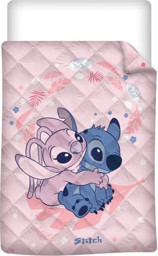 Disney Lilo és Stitch, A csillagkutya Angel Hug steppelt ágytakaró, paplan 140x200cm