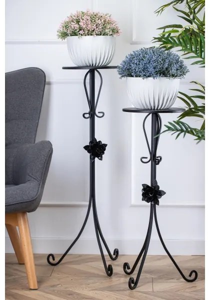 Virágállvány 95x39 cm fekete