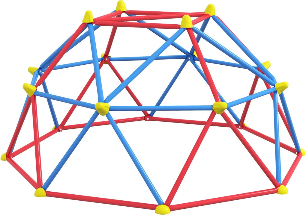 Outsunny Geometrikus Mászó Dóm Játszótér 3-8 Éveseknek UV-Allenálló Fémváz 180 kg Terhelhetőségű Kerthez Teraszra Ø183x90 cm Piros és Kék | Aosom