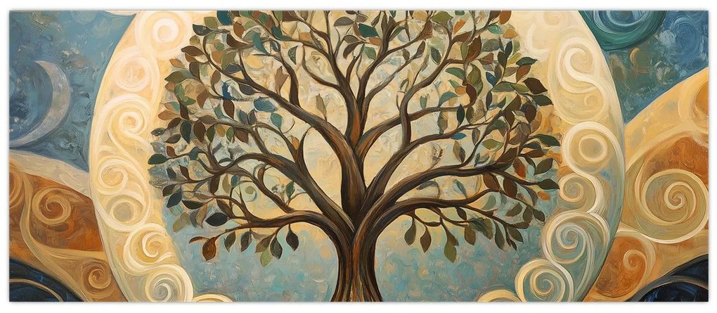 Kép – Életfa és spirálok (120x50 cm)