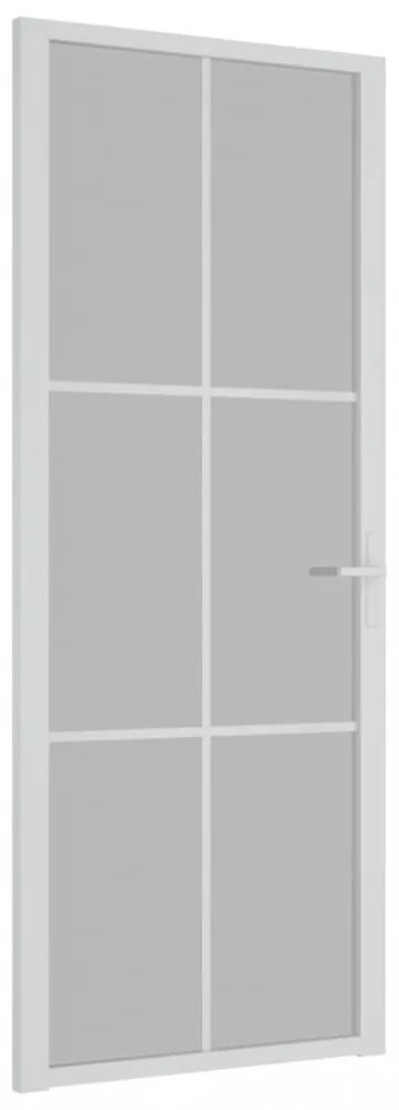 fehér matt üveg és alumínium beltéri ajtó 83 x 201,5 cm