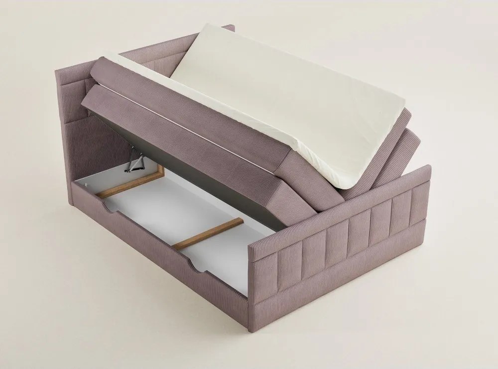 Lila ágyneműtartós boxspring ágy 160x200 cm Caya – Maison de Rêve