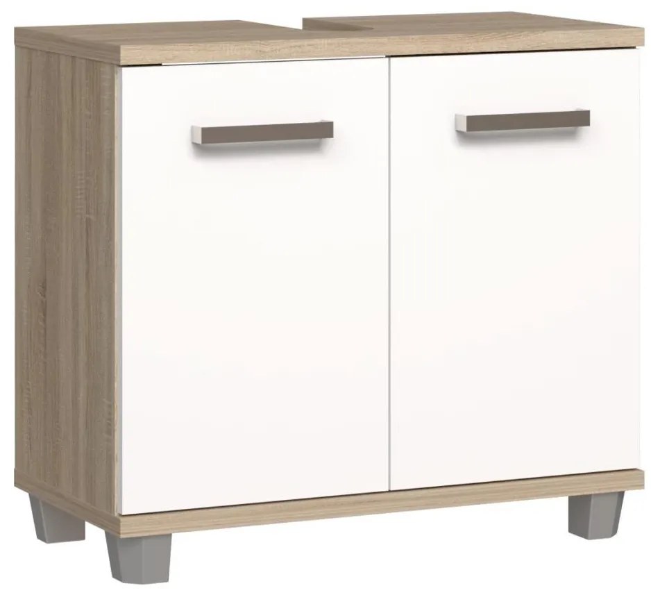 VENOM fürdőszobai szekrény, fehér/sonoma tölgy