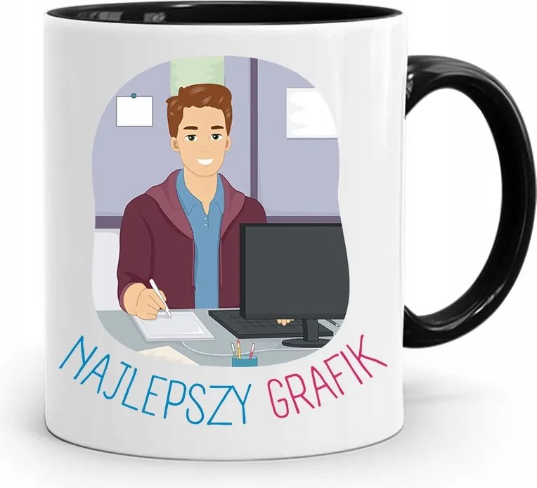 Bögre Fekete Ajándék A Legjobb Grafikusnak, fényképes nyomtatással