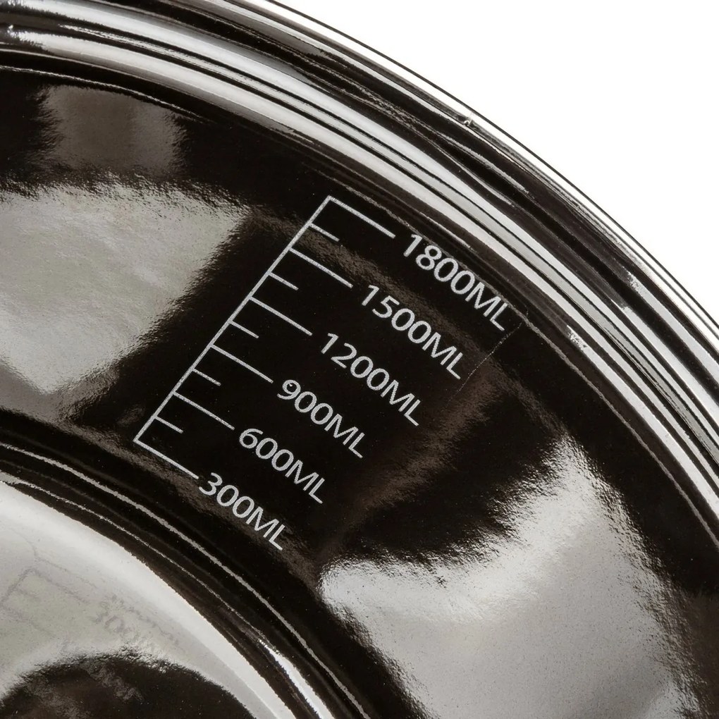 Banquet METALLIC Black 20 cm-es zománcozottserpenyő, 2 l, fedővel, 20 cm