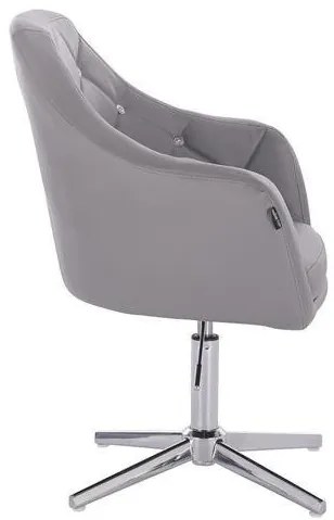 HR830 Szürke modern műbőr szék krómozott lábbal