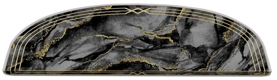 Sötétszürke lépcsőszőnyeg szett 16 db-os 20x65 cm Marble Dream – Vitaus