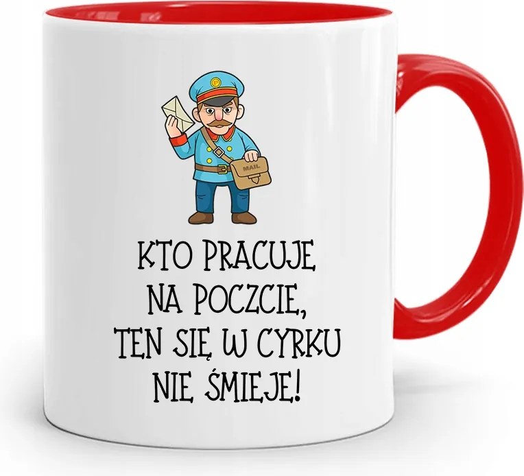 Piros Bögre Ajándék Postásnak Cirkuszban, fényképes nyomattal