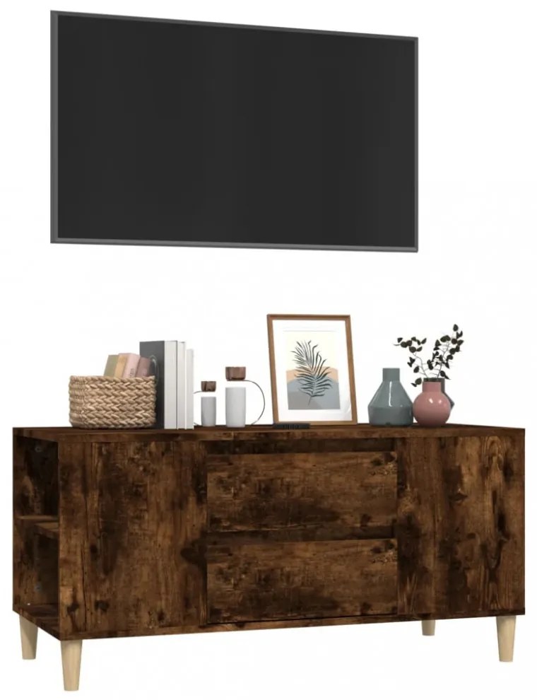 füstös tölgy színű szerelt fa TV-szekrény 102x44,5x50 cm