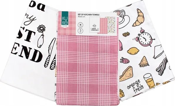 Konyhai Törlőkendő Szett 3 Db 40x60 Törlőkendő 014 Food
