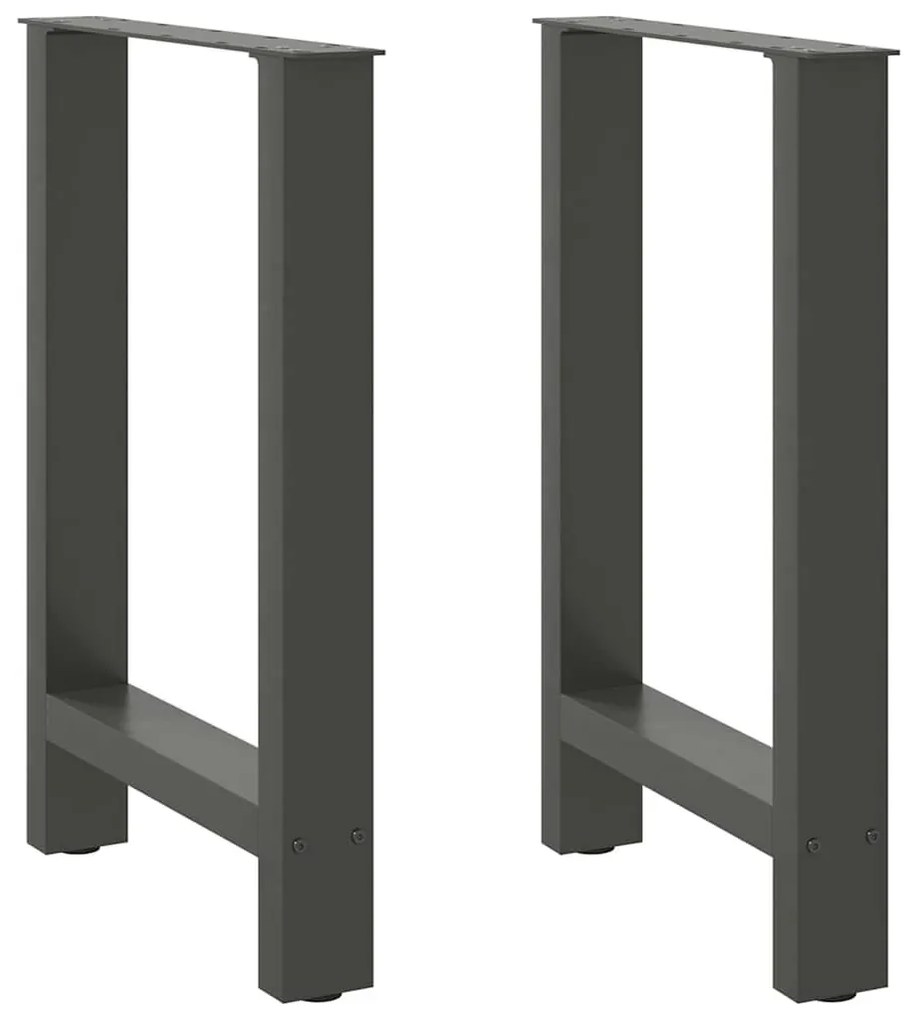2 db antracitszürke acél étkezőasztalláb 60x(72-73) cm