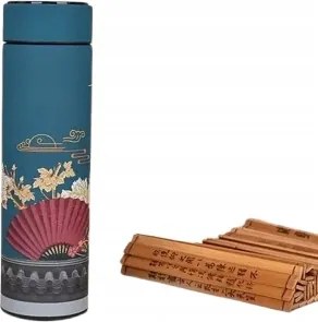 Termosz Elegáns Thermo Palack Ázsiai Minták Zöld 500ML