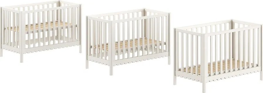 Bézs borovi fenyő babaágy állítható magassággal 60x120 cm Swingo – Vipack