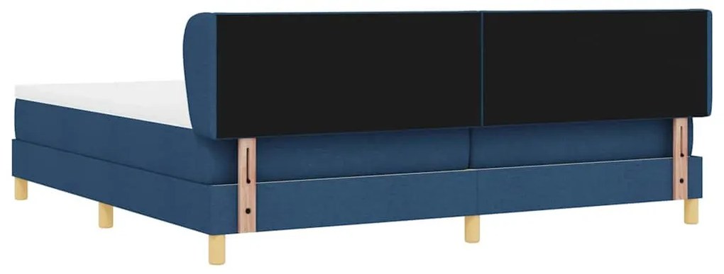 Rugós Ágy Matraccal Krém 90x200 cm Szövet Kék 200 x 200 cm