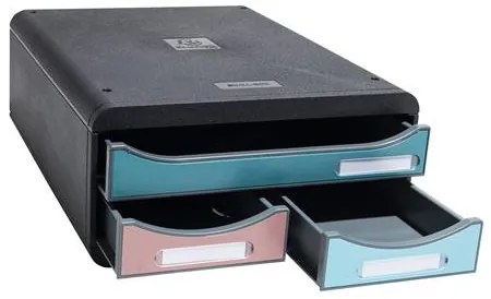 Irattároló, műanyag, 3 fiókos, EXACOMPTA Smallbox Skandi, színes (EX311606D)