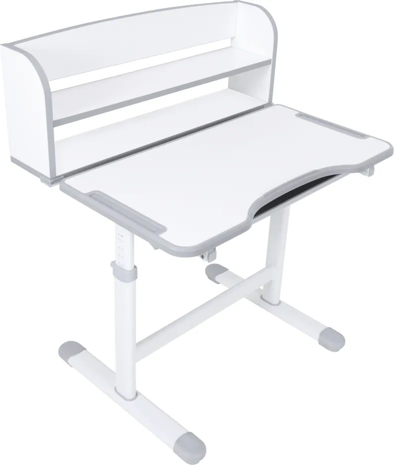 Növekvő íróasztal és szék, szürke/fehér, set ZION