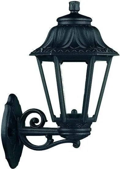 NOVOLUX 150B-G05X1A-02 INDURA MINI Klasszikus Kültéri Fali Lámpa Fekete, Átlátszó E27 IP55