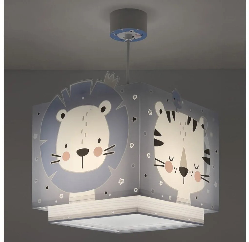 Dalber 63112T - Gyermekcsillár JUNGLE 1xE27/15W/230V kék
