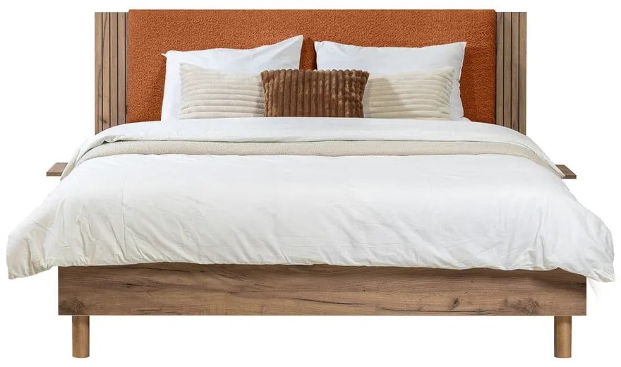 Narancssárga franciaágy ágyráccsal 160x200 cm Lior – Bobochic Paris