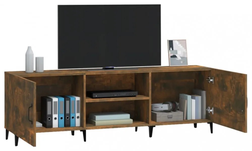 füstös tölgy színű szerelt fa TV-szekrény 150 x 30 x 44,5 cm