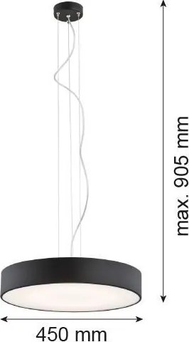 ARGON 3352 DARLINGED Modern Led Függesztett Lámpa Fekete LED IP20