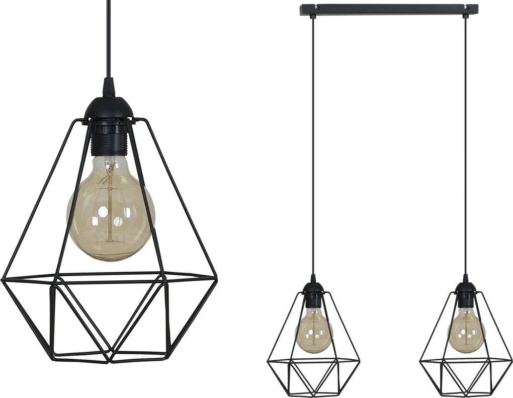 Mennyezeti Lámpa Lógó Csillár Loft Retro Edison Dupla Modern