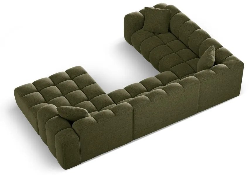 Zöld zsenília sarokkanapé (bal oldali-U alakú) Treno – Cosmopolitan Design