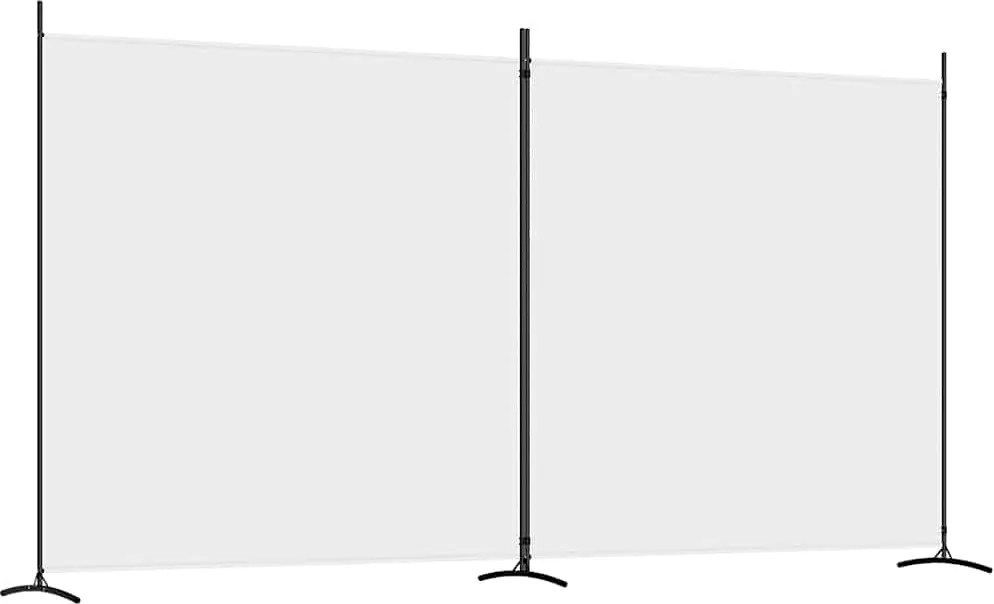 vidaXL 2 paneles fehér szövet térelválasztó 348x180 cm