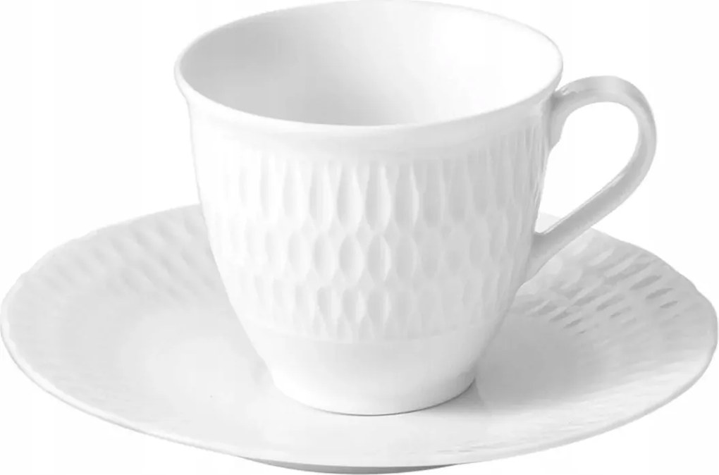 Kávéscsésze csészealjjal Sofia fehér Ćmielów