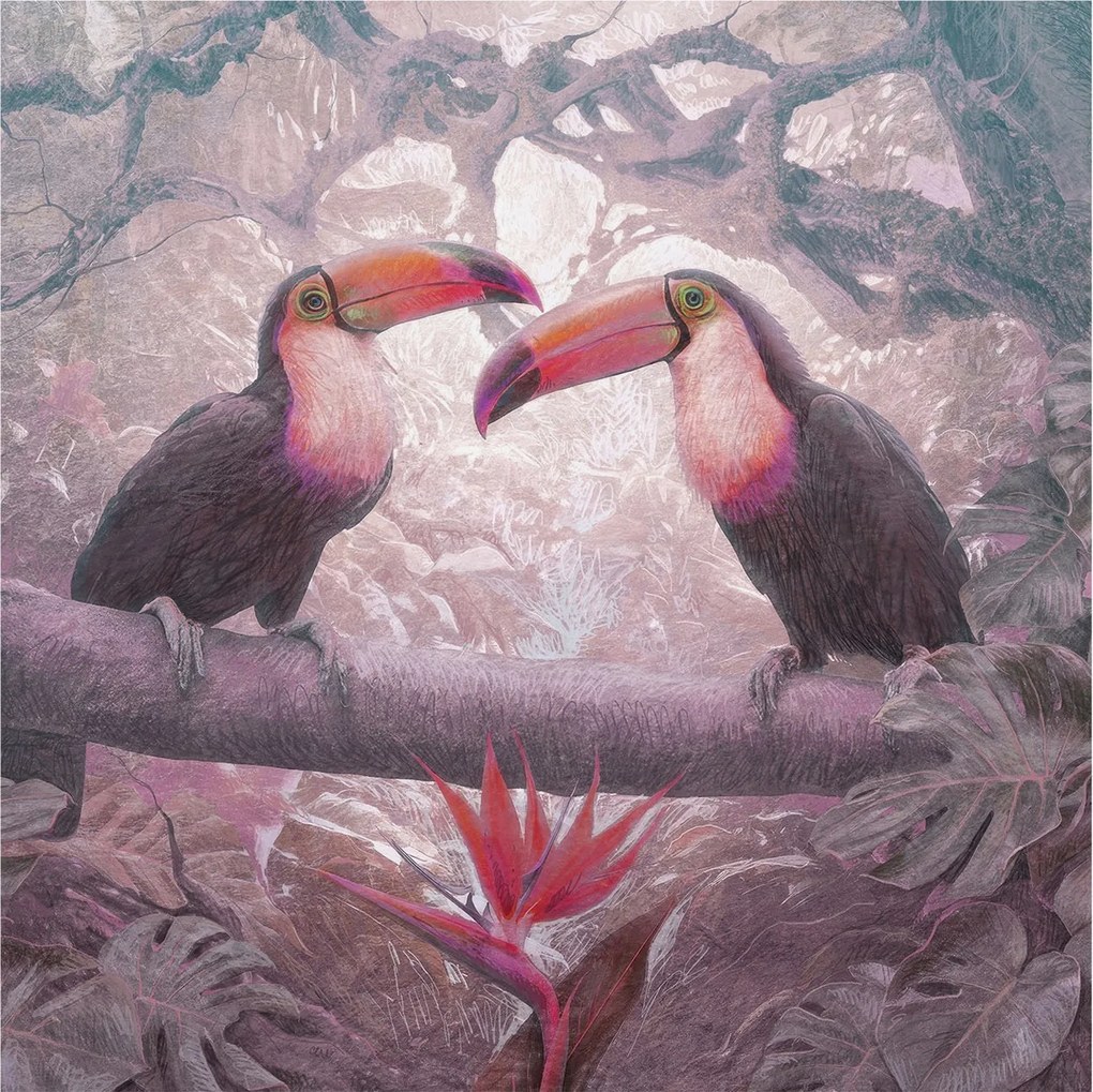 Flizelina fotótapéta Nappaliba és Hálószobába Egzotikus pár 250x250