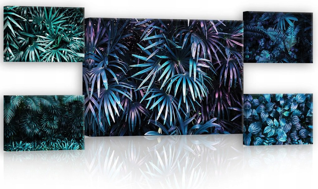 Vászonkép 135x50 Trópusi levelek dzsungel zöld egzotikus természet nyugalom fal
