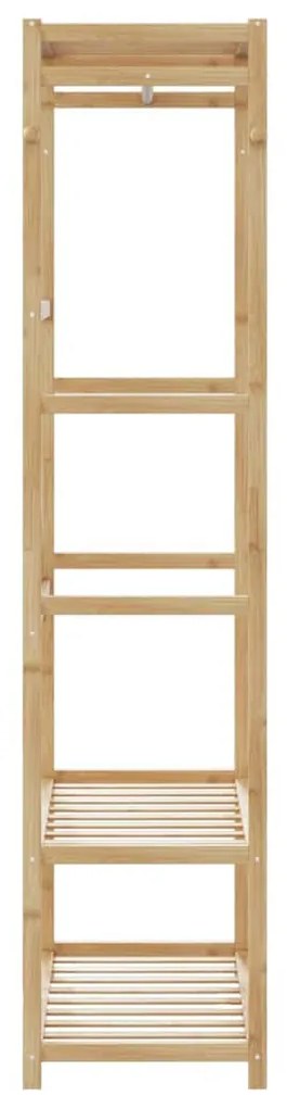 bambusz ruhaállvány polcokkal 80x40x175 cm