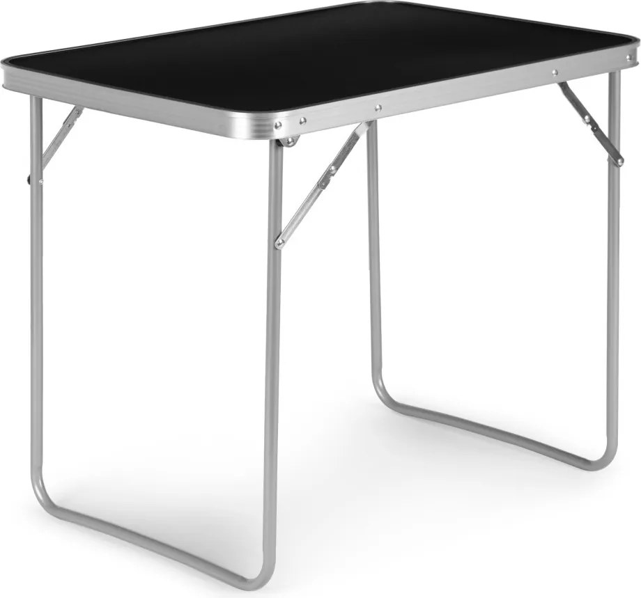 Kerti asztal, MultiGarden GMFC-FY8060, fekete, 80 x 60 cm, összecsukható, magasság: 70 cm, bőrönddé hajtható, hordfogantyúval, teherbírás: 30 kg