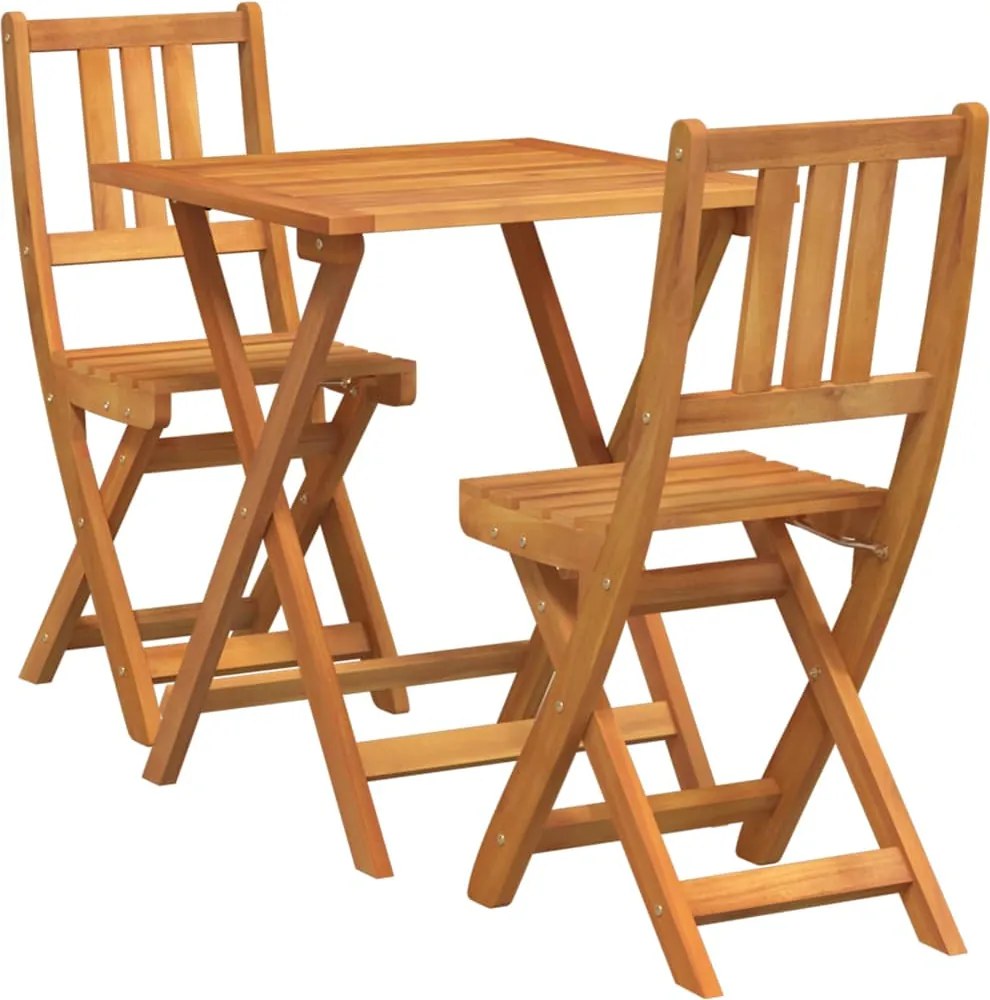 vidaXL Bisztró készlet 3 pcs Olaj Természetes Tömör Akácfa