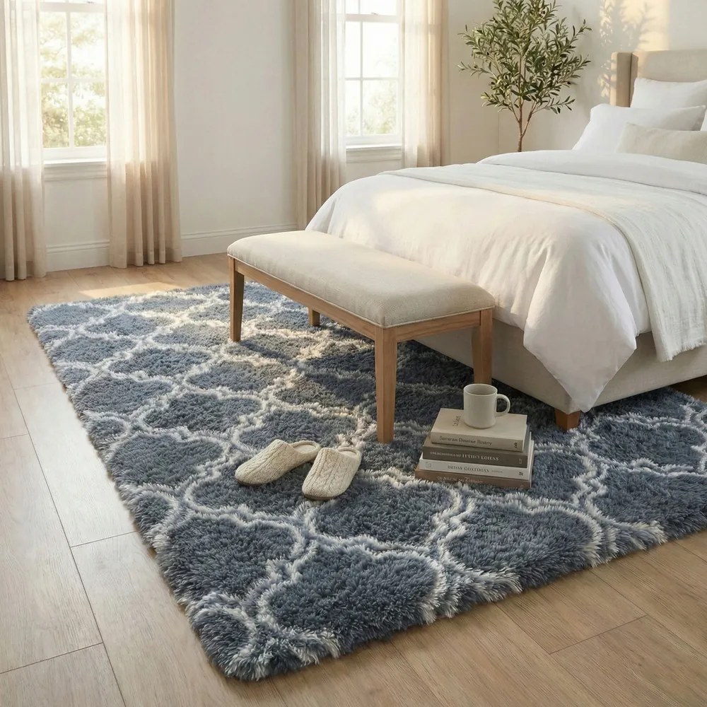 Shaggy szőnyeg Decor 140x200 Ezüst Csúszásgátló Lantern