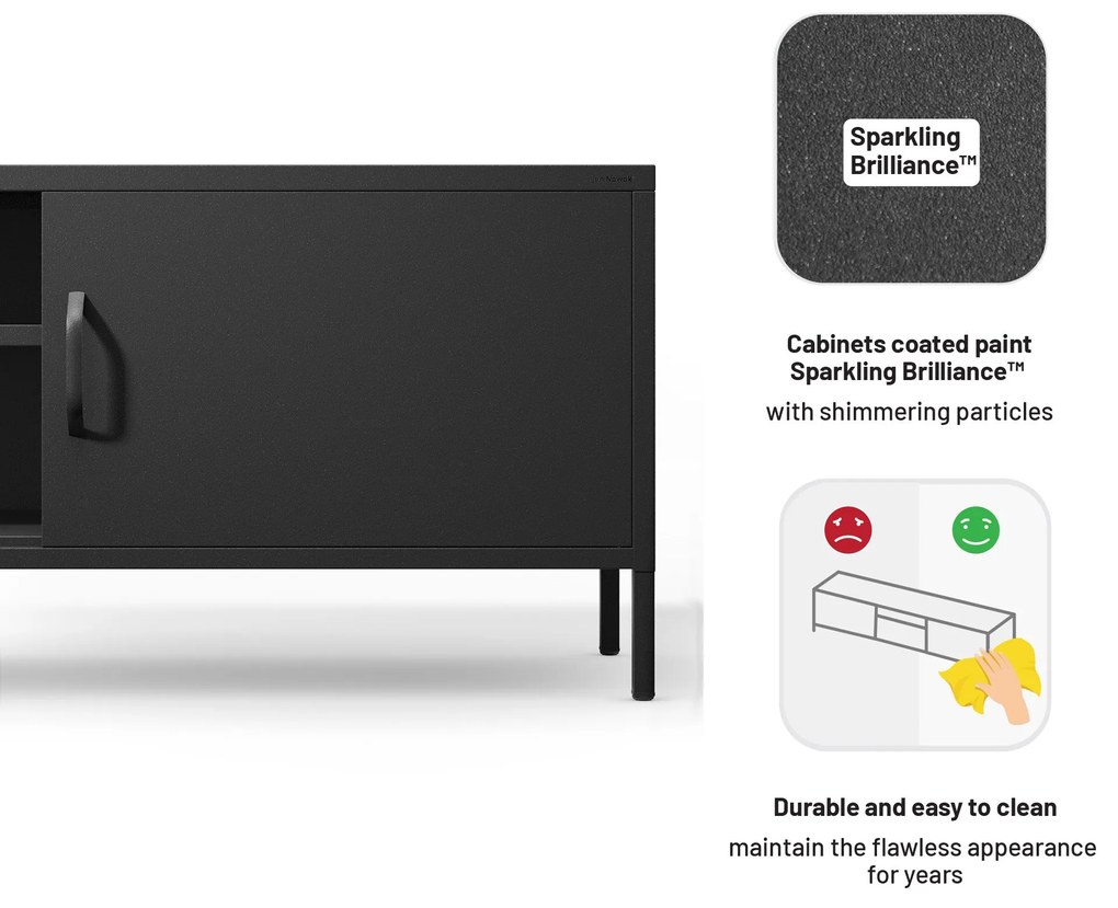 XL ROSARIA RTV SZEKRÉNY – FEKETE (1700 x 400 x 500)