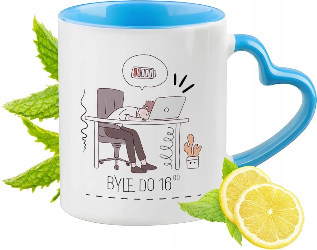 Vicces Kék Bögre Szív Alakú Füllel Ajándék