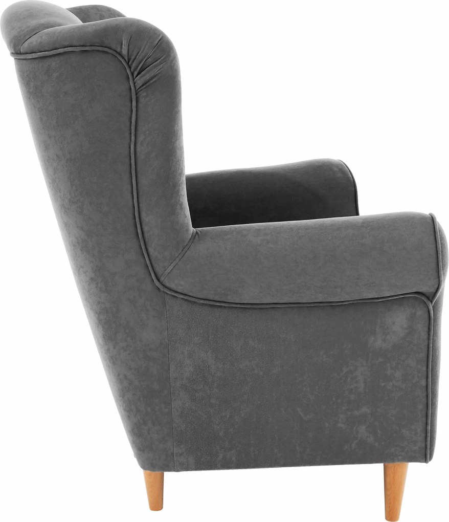 Füles fotel, szürke, CHARLOT