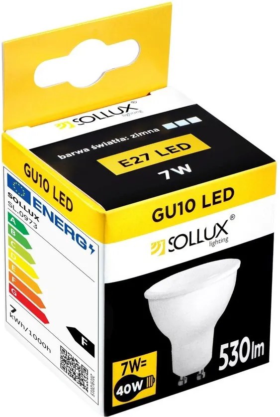 Semleges fehér LED izzó GU10, 7 W – Sollux