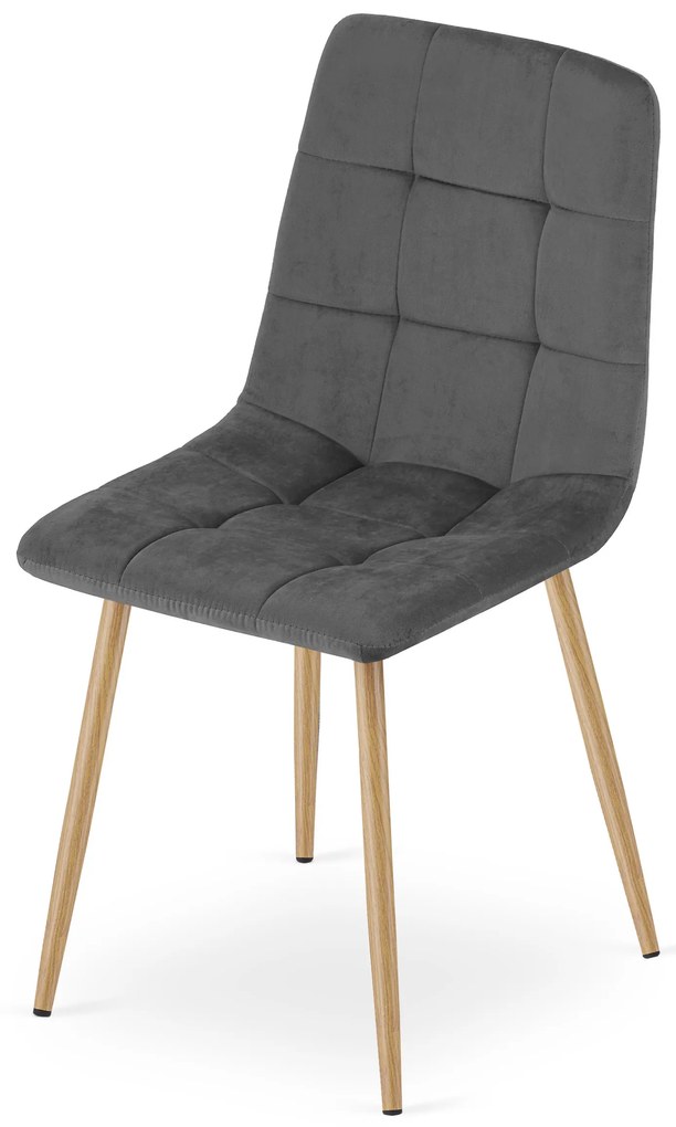 Sötétszürke bársony szék KARA