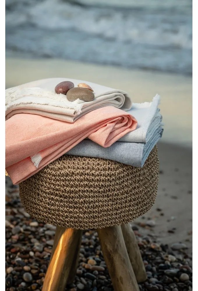 Summer Linen bézs pléd, 140 x 180 cm - Euromant