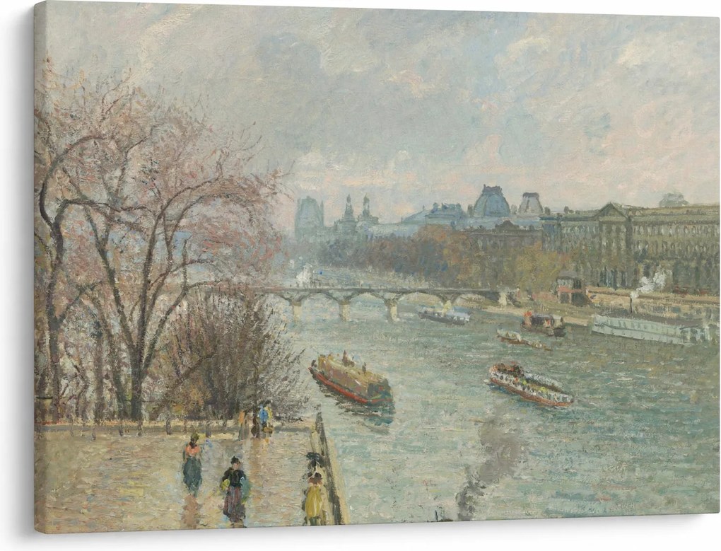 Kép - Camille Pissarro, The Louvre, Afternoon, Rainy Weather, reprodukciók (70x50 cm)