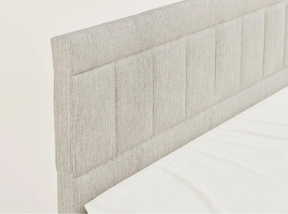 Bézs ágyneműtartós boxspring ágy 160x200 cm Caya – Maison de Rêve