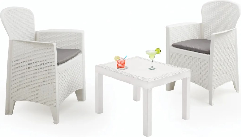 Kerti garnitúra AKITA, 3 részes, fehér I.P.A.E-Progarden