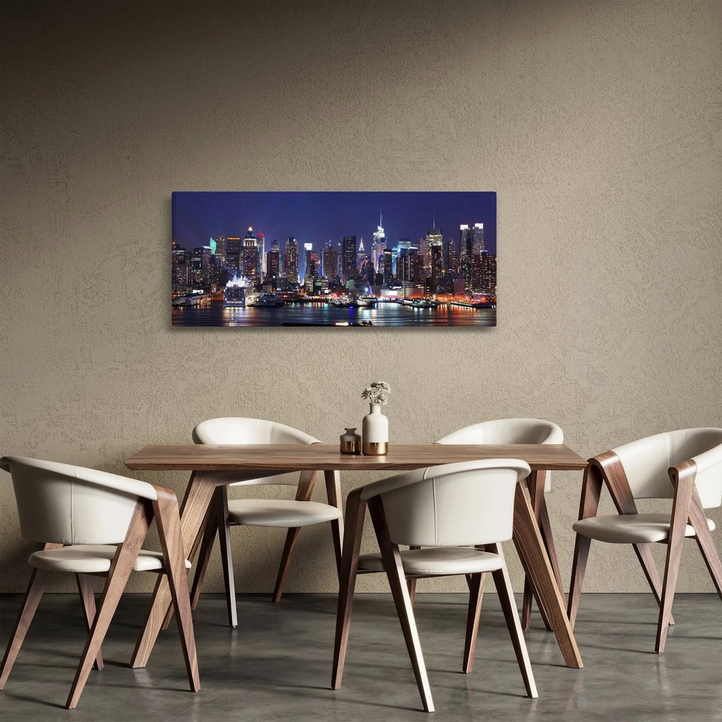 Kép - New York-i felhőkarcolók megvilágítva (120x50 cm)