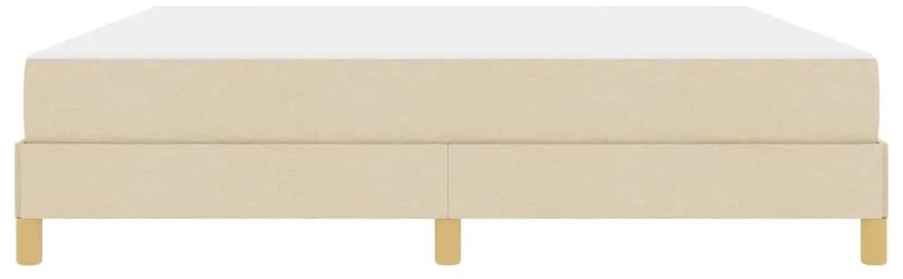 Boxrugós ágy Krém és barna 180 x 200 cm Textil és mérnöki fa