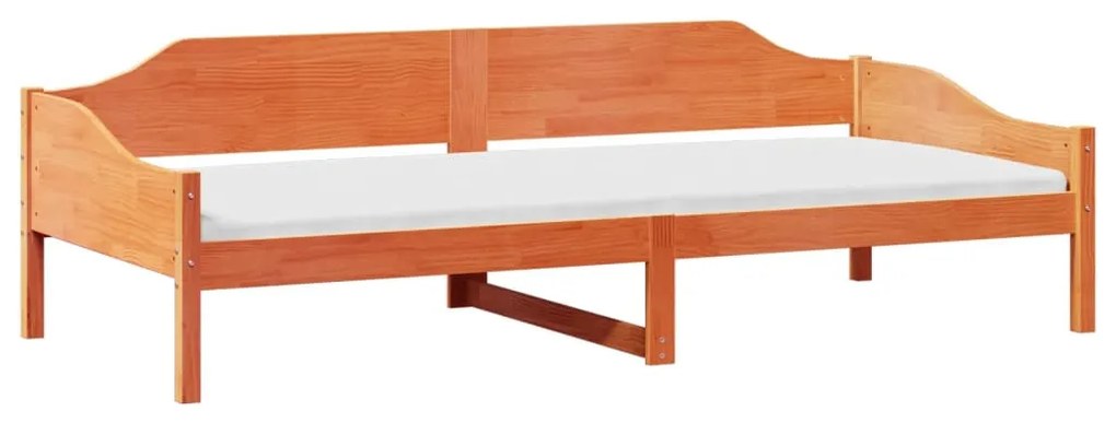 viaszbarna tömör fenyő ágykeret matrac nélkül 80x200 cm